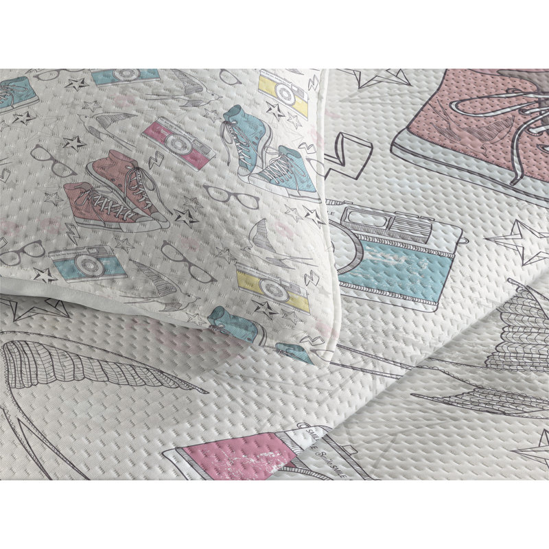 Modern & Contemporary Polyester Coverlet, King Bedspread + 2 Shams