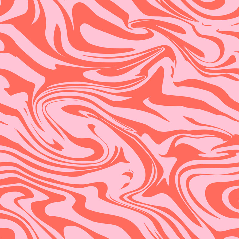 Abstrait vagues psychédéliques roses, H 36 po x l 36 po