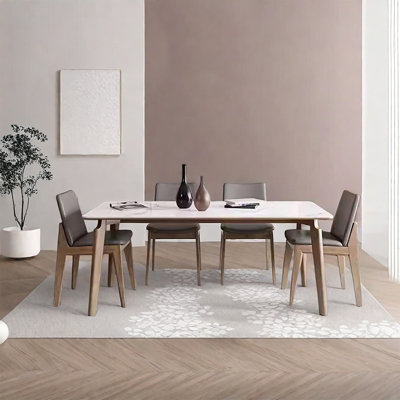 Simple modern home rock plate table dining set