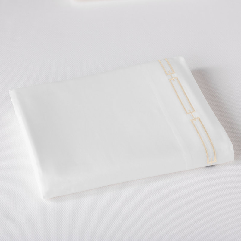 Stanza 420 Thread Count Egyptian-Quality Cotton Flat Sheet, Queen Flat Sheet, White