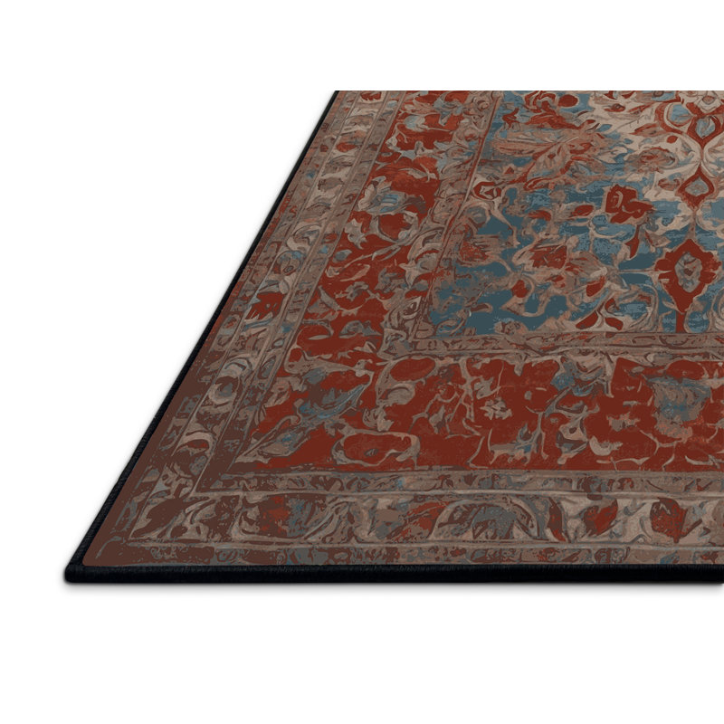 Tapis brun soyeux et moelleux, Rond 4 pi