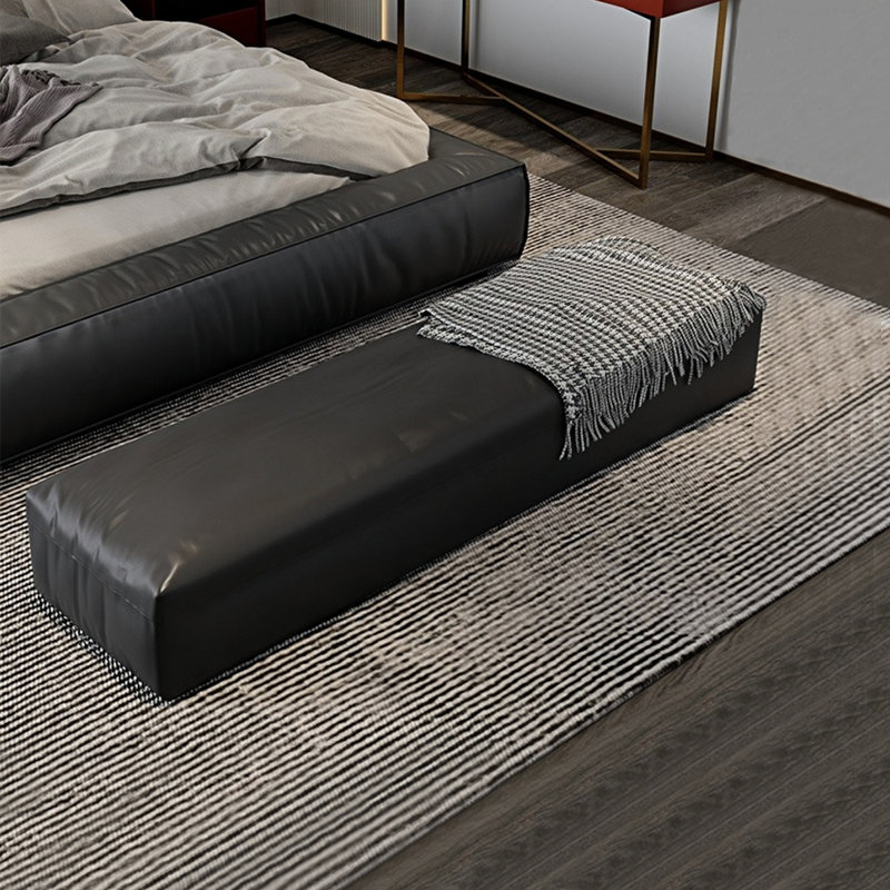Tabouret de lit en microfibre nordique moderne, H 14,56 po x l 62,99 po x P 19,68 po