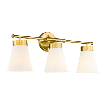Dimmable Vintage Vanity Light, Clear Striped Glass