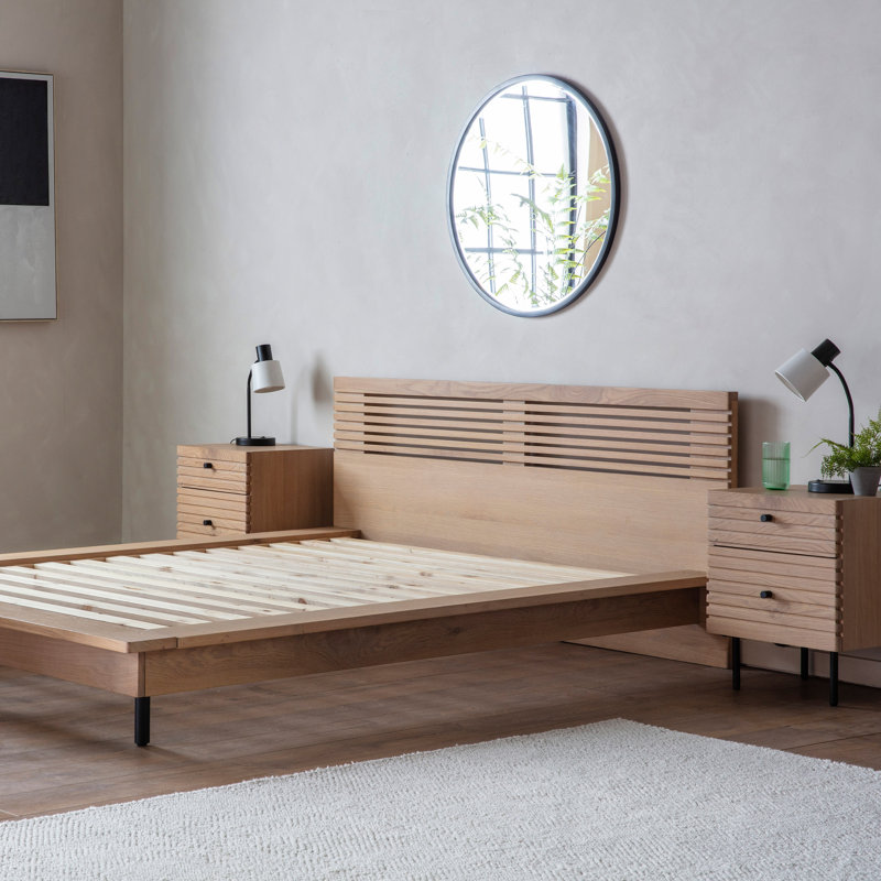Greggery Solid Wood Bed, Double (4'6)