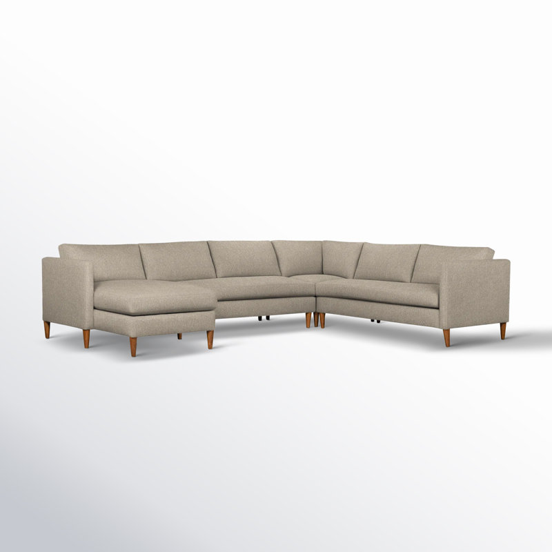 Clifford 4-Piece Upholstered Custom Sectional, Left Hand Facing, Davis Chateau Gray Bouclé