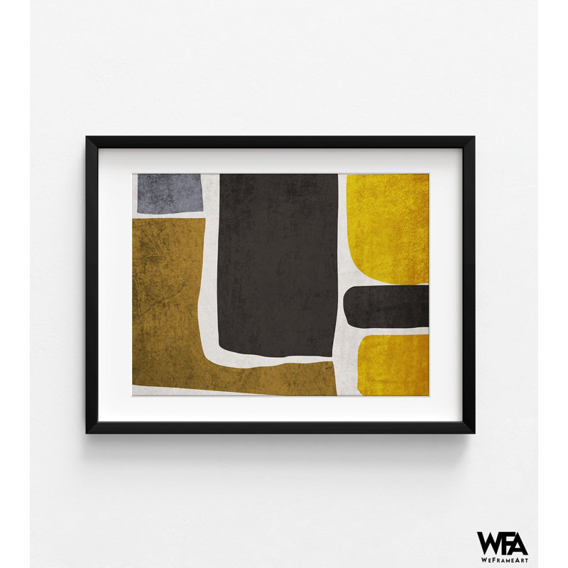 «Organic Shapes And Lines IX» par Irena Orlov, affiche d'art abstrait moutarde, très grande affiche jaune moutarde, idée d'art