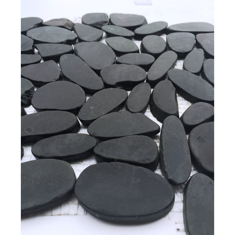 Sliced 12" x 12" Natural Stone Pebble Tile