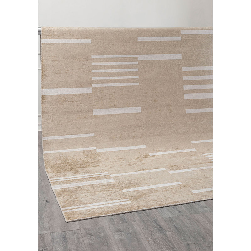 Romare Geometric Hand Loom Indoor / Outdoor Area Rug, Rectangle 5'3" x 7'7"