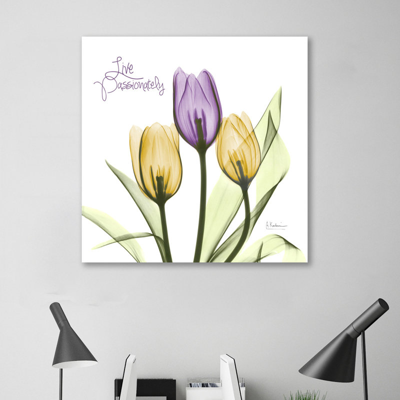 «Live Passionately Tulips», impression sur toile tendue, H 36 po x l 36 po