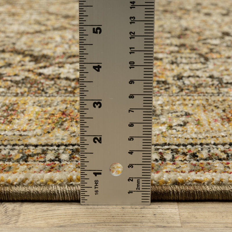 Tapis oriental en nylon / polypropylène tissé à la machine Ansara, Tapis de couloir 2 pi 3 po x 8 pi