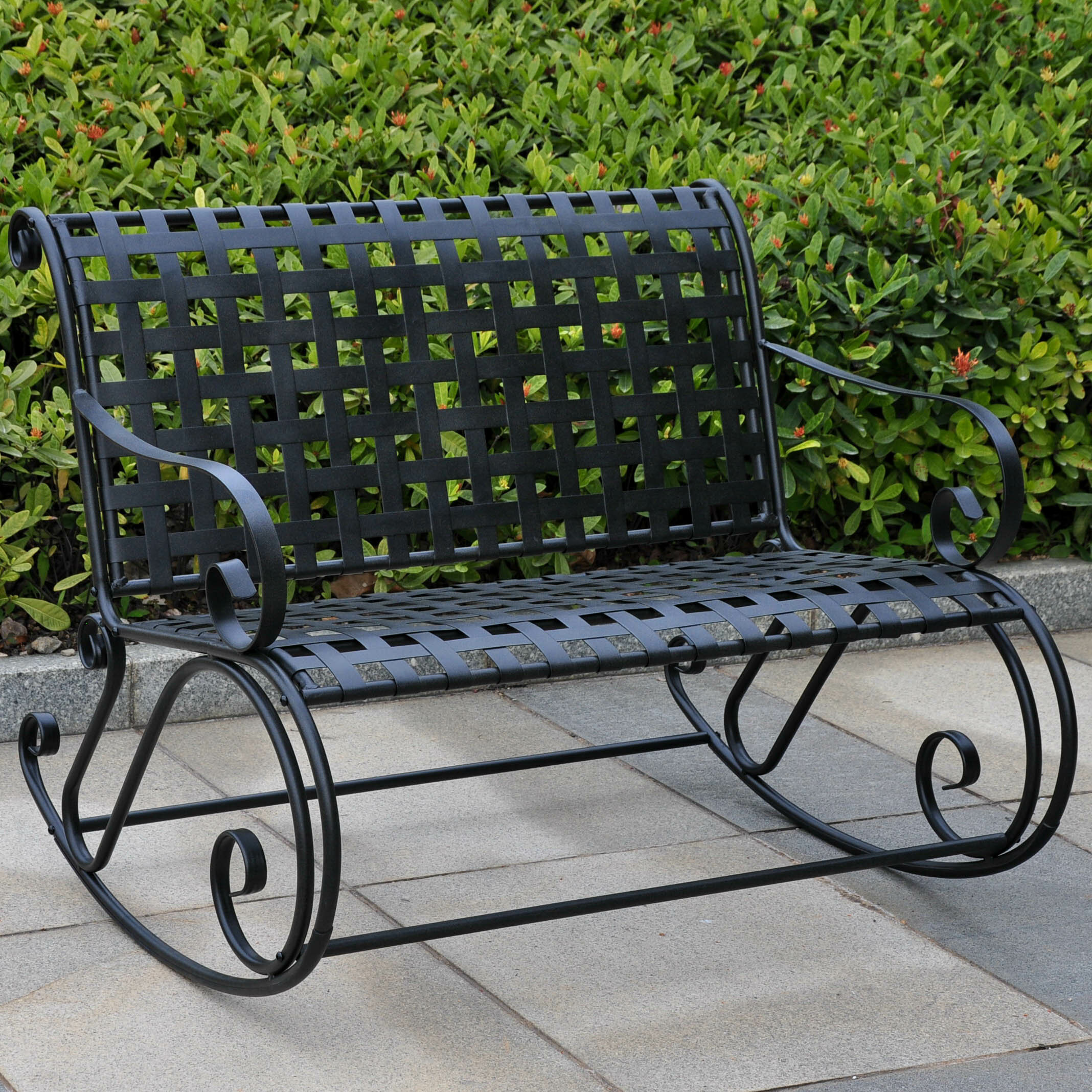 Metal garden rocking online bench