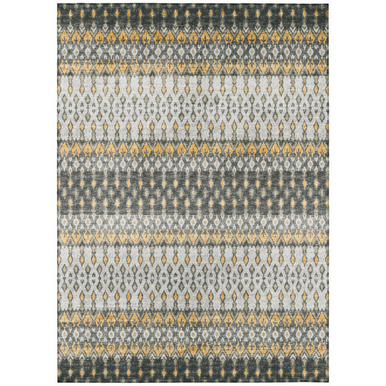 Tapis gris / jaune Antrel Ikat