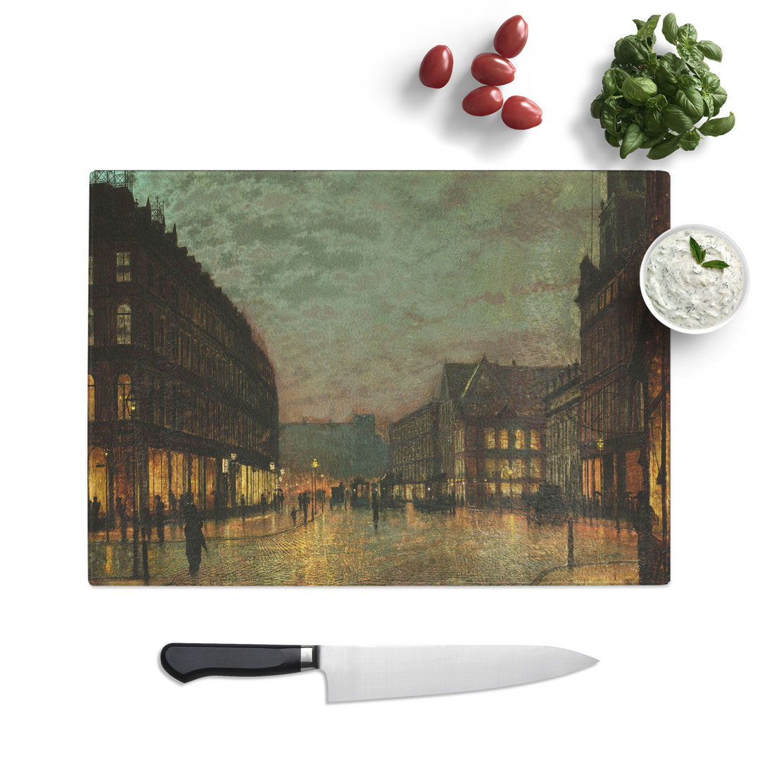 Boar Lane Leeds by Lamplight Vol.1 by John Atkinson Grimshaw Chopping Board