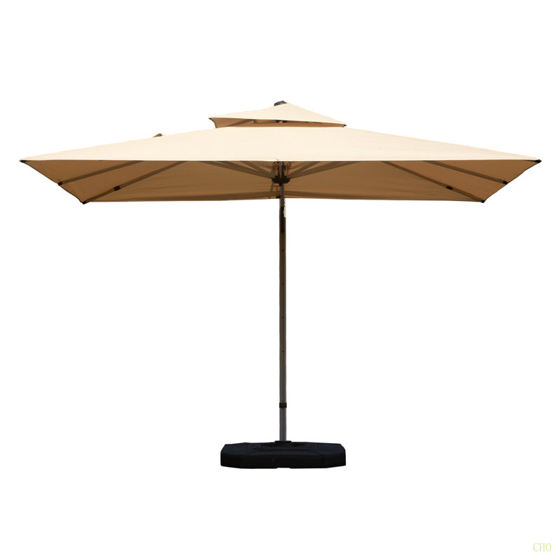 Parasol en porte-à-faux rectangulaire 9 pi x 11 pi avec mât central (base non incluse), Beige