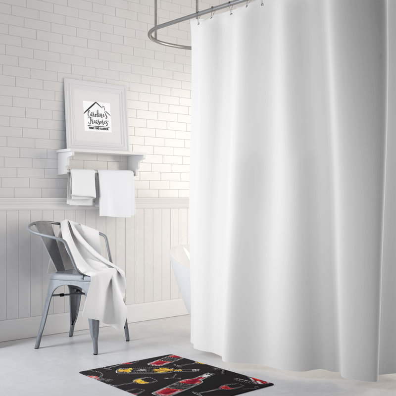Tapis pour salle de bain antidérapant en microfibre Wine, Rouge / blanc / noir