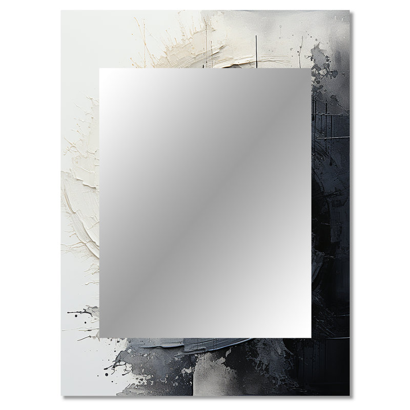 Contraste Harmony I - miroir mural spirales abstraites, miroir décoratif moderne, impression d'art en métal, 40 po x 30 po