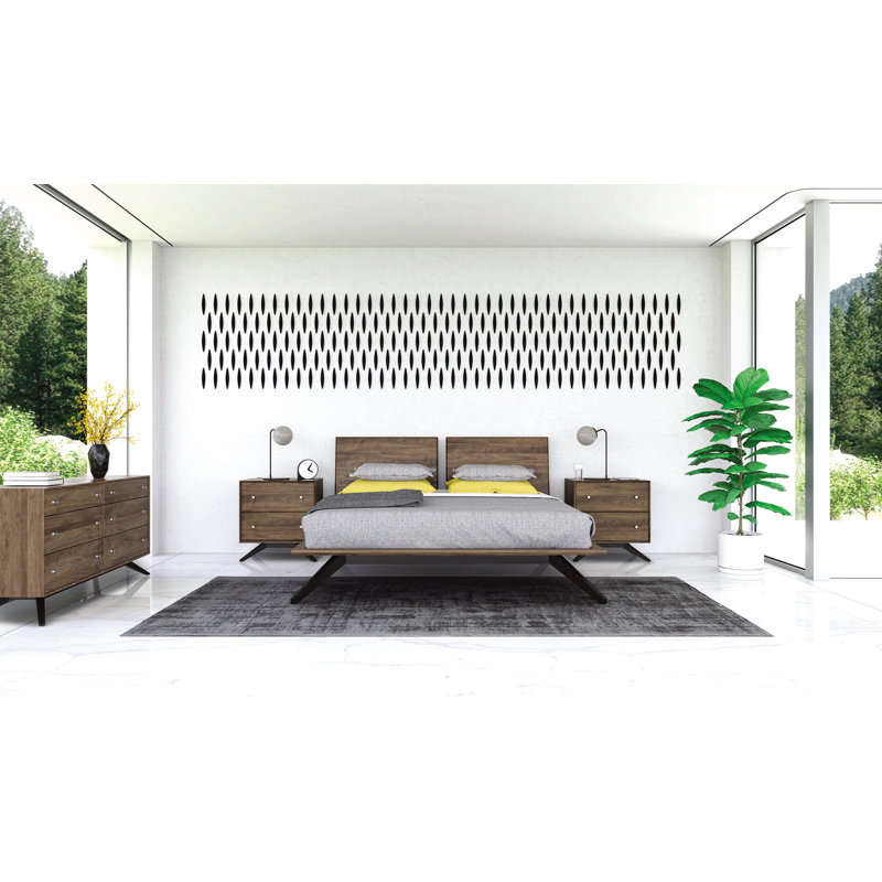 Astrid 6 Drawer Dresser, Walnut and Dark Chocolate Maple, Conventional