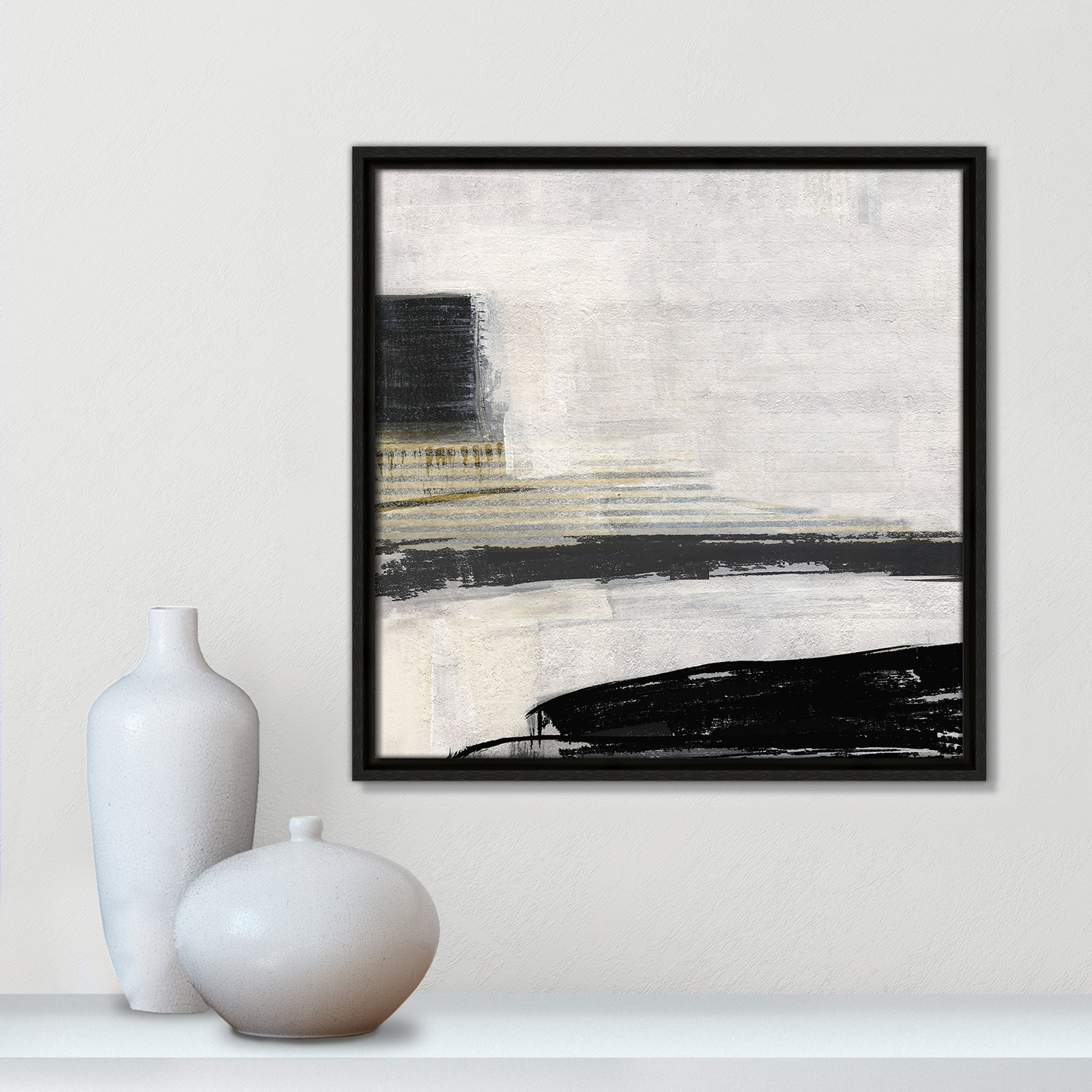 La Bande I Print by Sally Swatland, 17.5" H x 17.5" W, Espresso