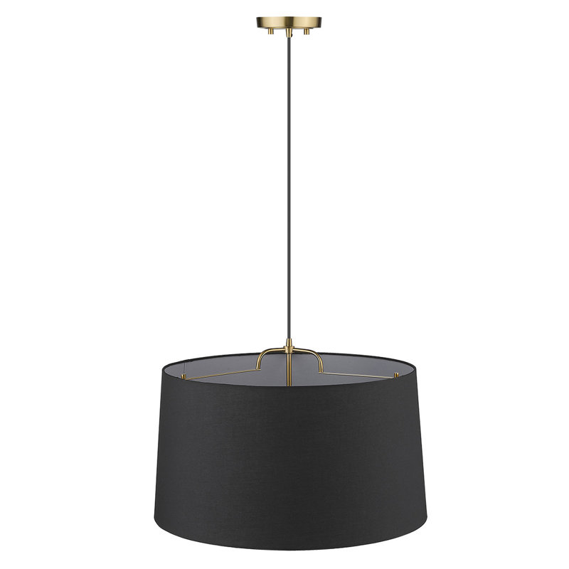 Hatch 3 - Light Dimmable Drum Chandelier, Gold