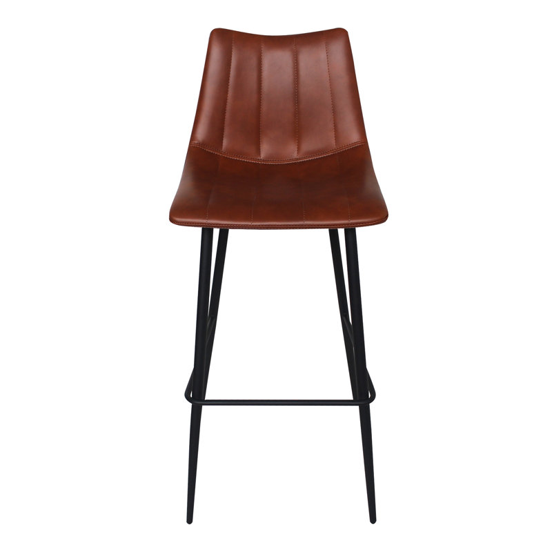 Finnigan Counter & Bar Stool, Bar Stool (30" Seat Height), Brown/Faux Leather