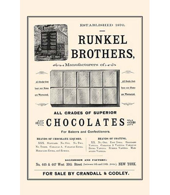 Runkel Brothers Chocolates Vintage Advertisement