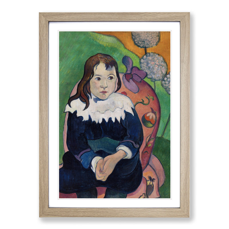 Portrait of a Child by Paul Gauguin - Picture Frame Painting, Oak Framed, 65cm H x 48cm W x 2cm D