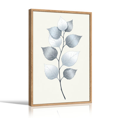 Silver Leaves Canvas Wall Art Oil Painting Print Set Of 1