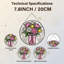 Vitrail de vitrail floral 7,8 "H-1732236631