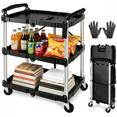 Folding Collapsible Service Cart