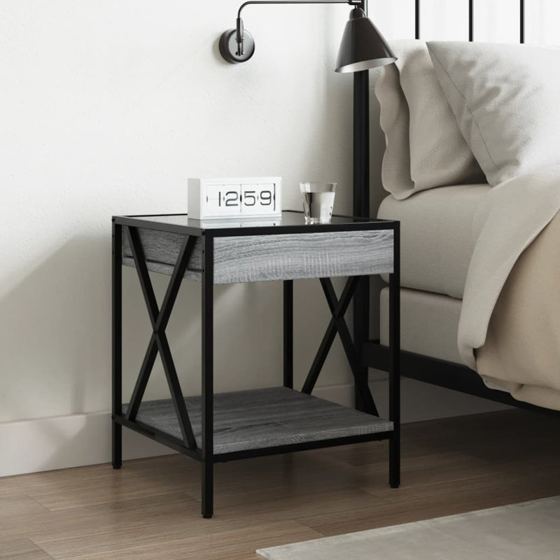 40cm W Bedside Table, Grey Sonoma