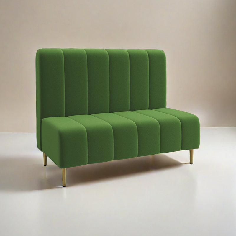 Banc rembourré en velours, Vert gazon