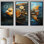 «Yellow Cubist Fish», art mural bleu