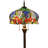 Tiffany Style Stained Glass Floor Lamp With Handcrafted Wisteria And Rose Flower Design, 16-Inch Wide Shade, 63-Inch Height