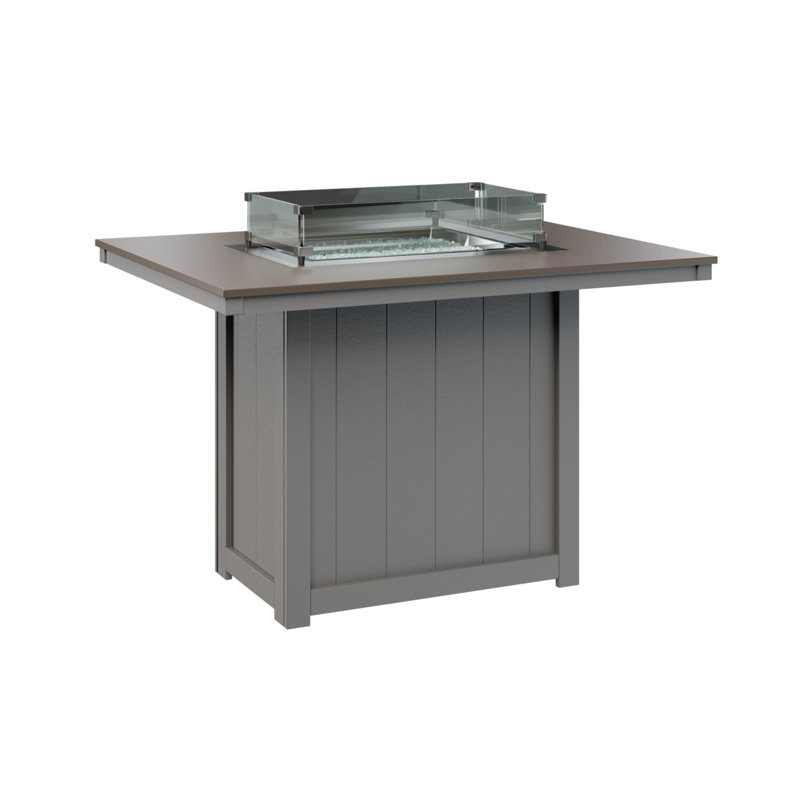 Foyer de table berlinois Donoma, H 36 po x l 41 po x P 54 po, Bronze martelé avec base gris clair