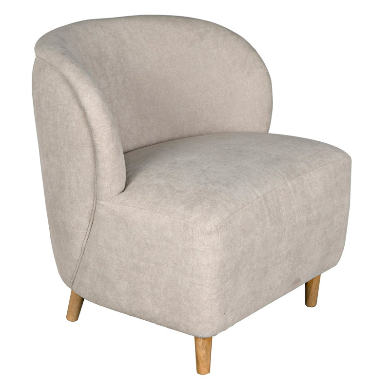 Laffont Barrel Chair, Beige, Clear