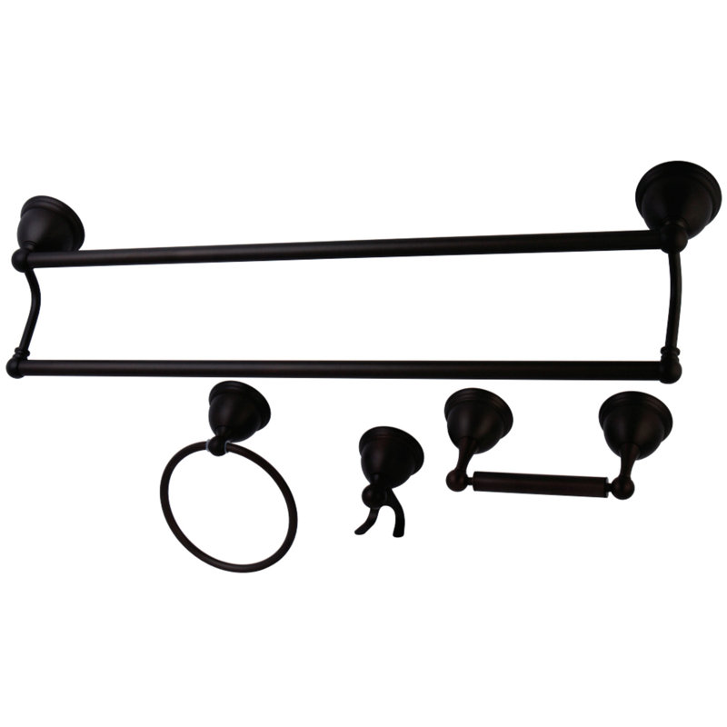 Kingston Brass Restoration 4-Piece Bathroom Hardware Set, Oil Rubbed Bronze