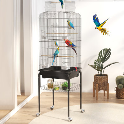Samford 64'' Steel Play Top Bird Cage with Wheels
