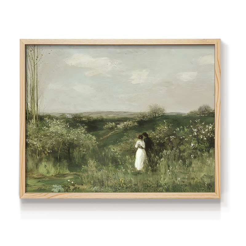 Paysages rétro-CLxxxxi - reproduction encadrée - réversible, H 11 po x l 14 po, Naturel
