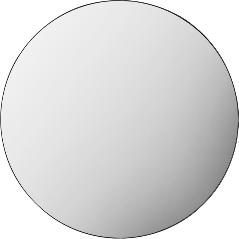Aguon Metal Flat Wall Mirror, Black, Oval, 100H" x 60W" x 3"D