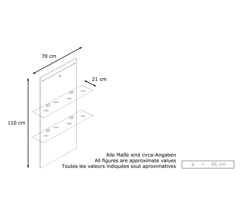 Mccrea 2 Piece Floating Shelf, Sand grey (glossy), No