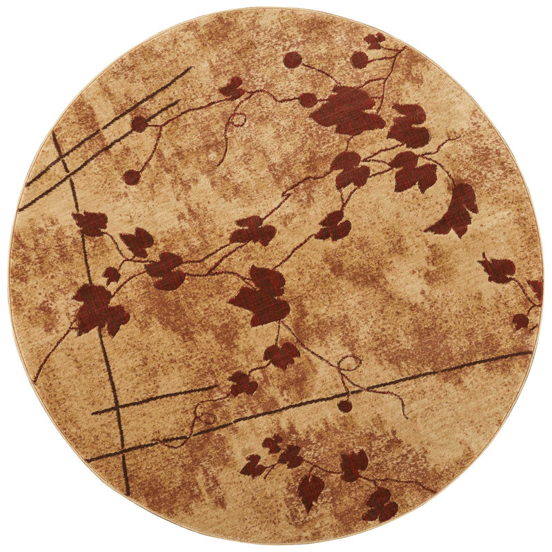 Tapis contemporain au lait Anastasia, Rond 5 pi 6 po