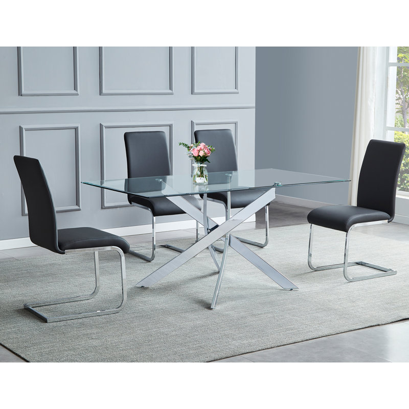 Ensemble repas pour 4 personnes Akinleye, Argenté / blanc, Argent argent