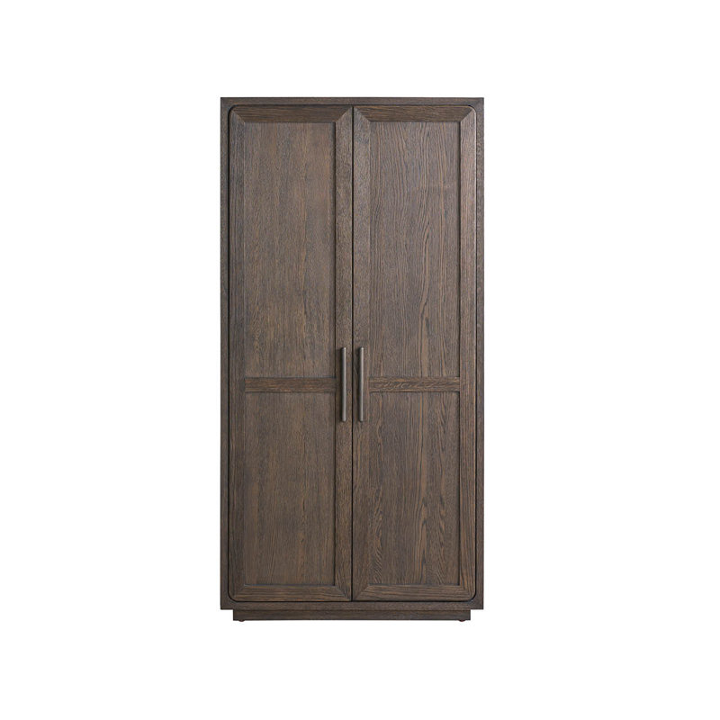 Modern 2 - Door Solid Wood Armoire, Bronze