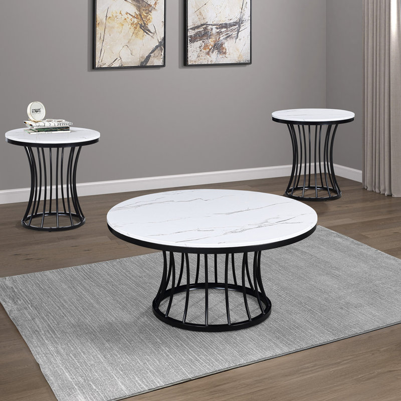 Ensemble de table basse 3 pièces, Noir