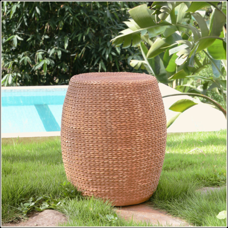 Outdoor Patio Drum-Shaped MGO Side Table