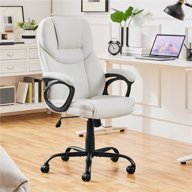 Faux Leather Executive Chair , White