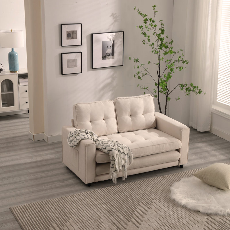 Ilionora 55'' Velvet Sofa, Beige