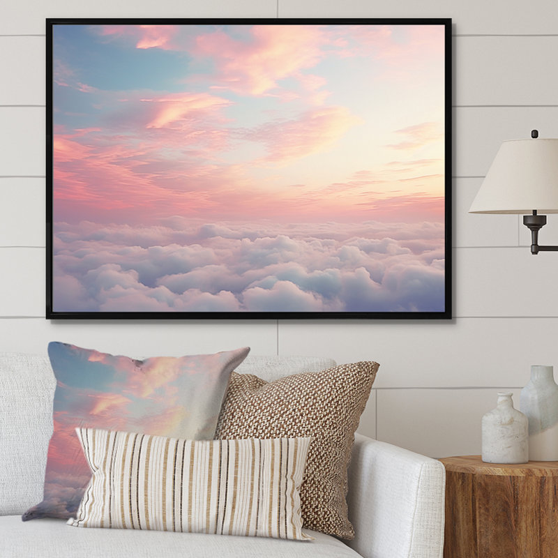 «Peach Sky Astral Symphony IV», reproduction, Silver Picture Framed, 16" H x 32" W