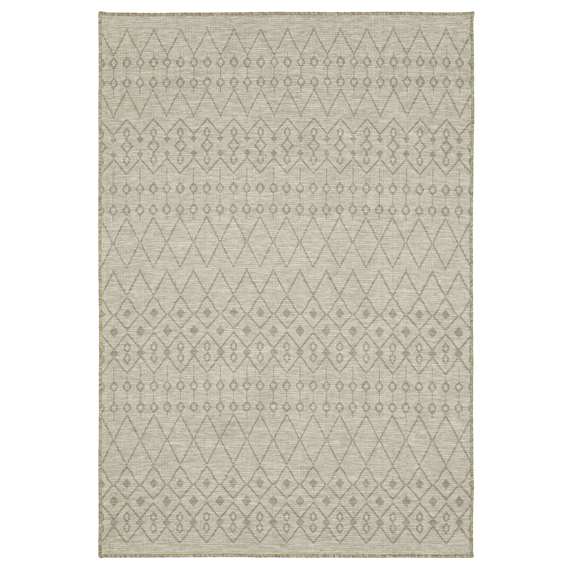 Tapis intérieur / extérieur en polypropylène tissé à la machine Jhovany, Rectangle 5 pi 3 po x 7 pi 3 po