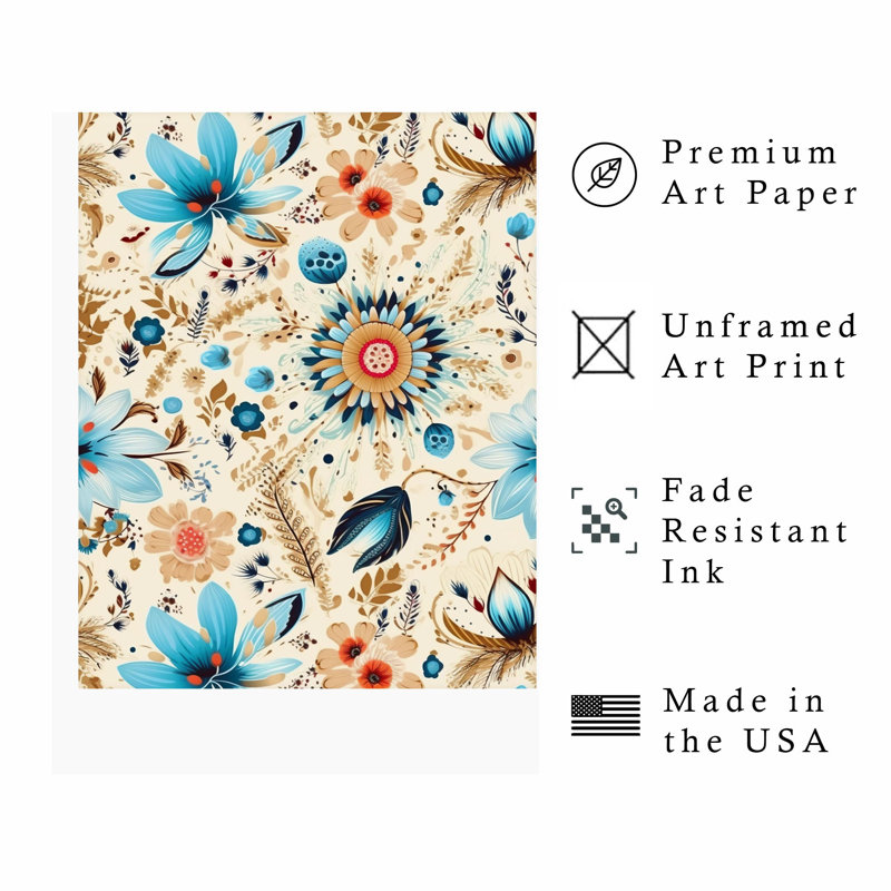 Abstract Bohemian Pattern XII Bohemian Unframed Art Print, 14" H x 11" W